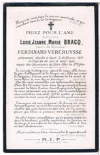 Bp. Vercruysse Ferdinand. ° Gand 1811 † Gand 1891, Ophalen of Verzenden, Bidprentje