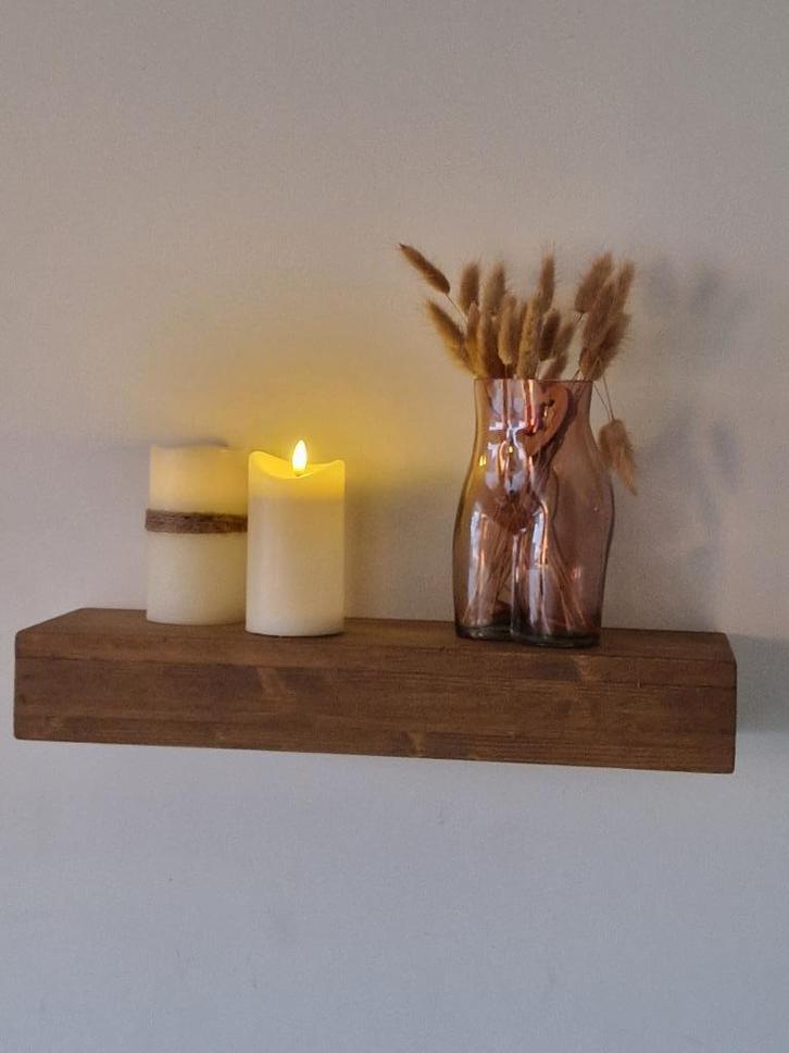 Zwevende wandplank rustiek Handgemaakt, Huis en Inrichting, Woonaccessoires | Wandplanken en Boekenplanken, Nieuw, Ophalen