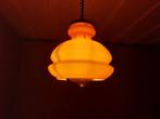 Vintage Oranje Opaline Glas Hanglamp, Jaren 70, Ophalen of Verzenden, Gebruikt, Glas, Vintage
