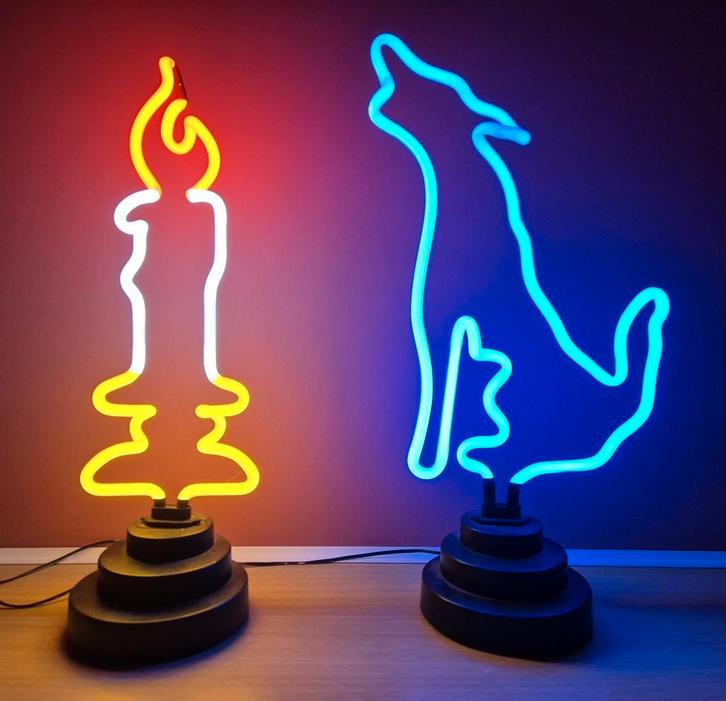 Lampe néon  decorative hauteur 48cm., Huis en Inrichting, Lampen | Overige, Zo goed als nieuw, Ophalen of Verzenden