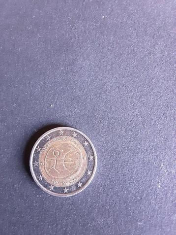 Très Rare piece 2 euros UEM 1999- 2009 Belgique bon état 
