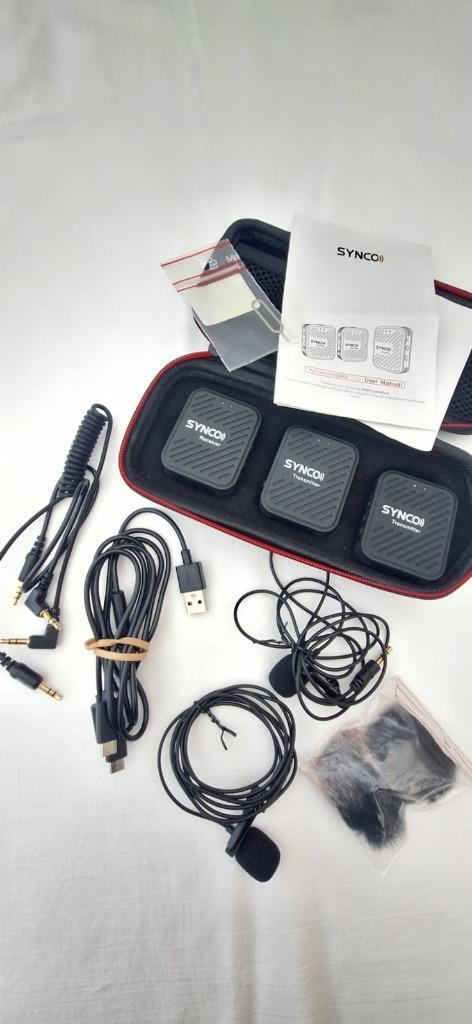 Micro sans fil SYNCO G1(A2) – Double émetteur + 1 récepteur, Muziek en Instrumenten, Microfoons, Zo goed als nieuw, Overige typen