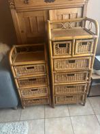 2 Vintage Rotan ladekast, Huis en Inrichting, Kasten | Ladekasten, Ophalen, Zo goed als nieuw