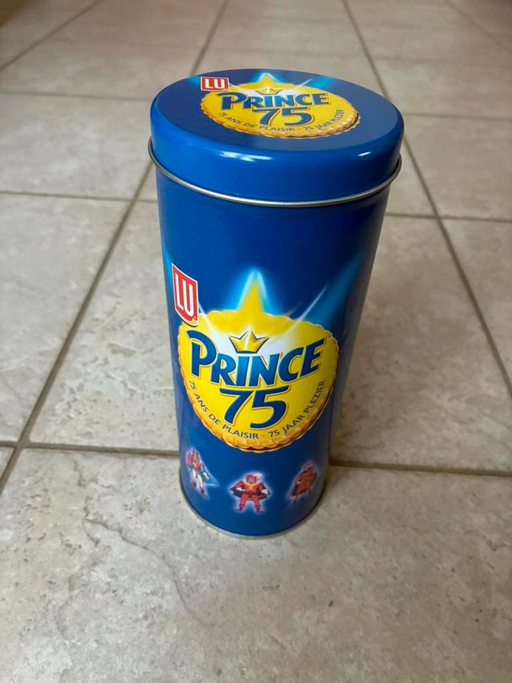 Boîte métallique Prince 75 ans LU vide - bleu - neuve, Verzamelen, Blikken, Zo goed als nieuw, Koek(jes), Overige merken, Ophalen