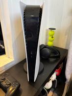 Playstation 5 digital edition + 2 controllers & sony headset, Enlèvement, Utilisé, Playstation 5 Digital
