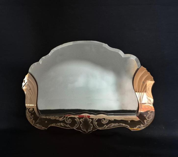 Art Deco spiegel, Antiek en Kunst, Antiek | Spiegels, 50 tot 100 cm, Minder dan 100 cm, Overige vormen, Ophalen of Verzenden