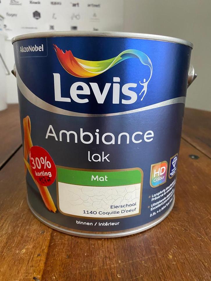 Laque Levis neuve pot 2,5l non ouvert (ticket), Bricolage & Construction, Peinture, Vernis & Laque, Neuf, Laque, Blanc, Enlèvement