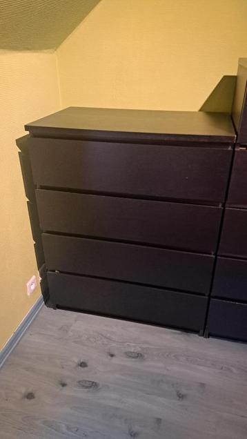 Malm ikea zwart bruin ladekast beschikbaar voor biedingen