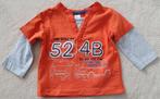 T-shirt à manches longues orange/gris - T68- BabyClub - NEUF, Kinderen en Baby's, Babykleding | Maat 68, Ophalen, Nieuw, Baby Club
