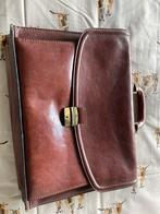 Lederen boeken-/aktetas, Handtassen en Accessoires, Tassen | Schooltassen, Ophalen, Gebruikt, Bruin, Aktetas of Boekentas