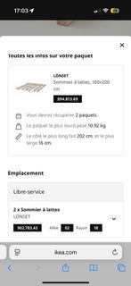 sommier a vendre, Comme neuf, Enlèvement, Sommier, 180 cm