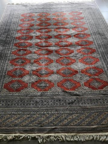 Beau tapis Oriental, pure laine noué à la main en bon état