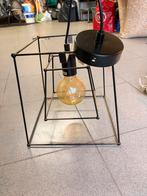 Lustre carré en métal et ampoule déco, Enlèvement, Utilisé