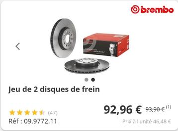 Disques et plaquettes Brembo Vw Audi beschikbaar voor biedingen