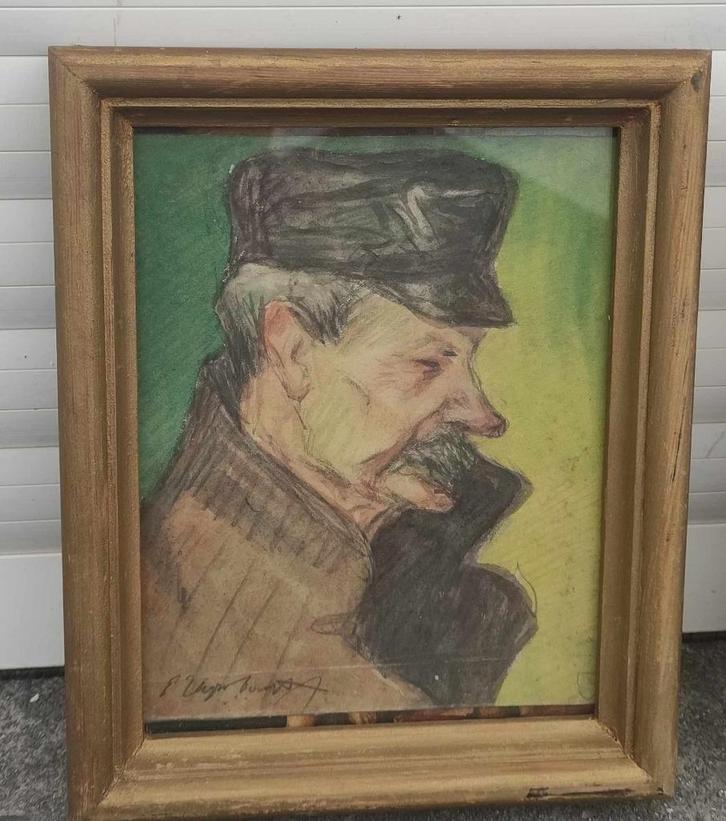 dessin personnage signe emile thysebaert, Antiek en Kunst, Kunst | Tekeningen en Fotografie, Ophalen of Verzenden