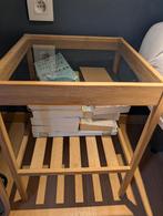 set van IKEA NESNA bamboe nachttafeltjes met glazen blad, Huis en Inrichting, Ophalen, Minder dan 45 cm, Minder dan 55 cm, Gebruikt
