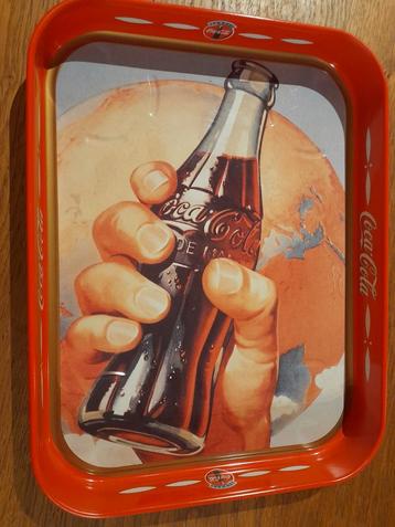 Plateau métal Coca-Cola - Vintage année 90 -  27x21cm