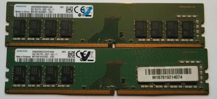 Kit 2 x 8 Gb DDR4 à 2400 Mhz, Informatique & Logiciels, Mémoire RAM, Desktop, 16 GB, DDR4, Enlèvement ou Envoi