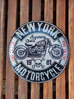 Panneau publicitaire en métal pour motos New York, Enlèvement ou Envoi