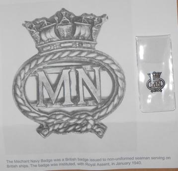 Zeldzaam Engels kenteken MN Merchant Navy badge 1940 WW2 '44 beschikbaar voor biedingen