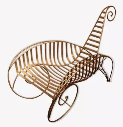 Design chair spin Barok fauteuil zetel stoel naar André DUBR, Huis en Inrichting, Fauteuils, Zo goed als nieuw, Metaal, Ophalen