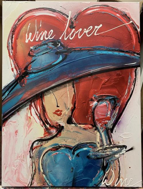 Wine Lover - White Blue Red, Maison & Meubles, Accessoires pour la Maison | Peintures, Dessins & Photos