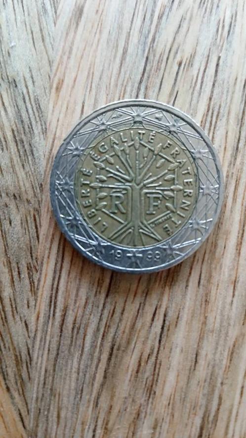 2 euro munt  republiek  france 1999, Postzegels en Munten, Munten | Europa | Euromunten, Losse munt, 2 euro, Frankrijk, Ophalen of Verzenden