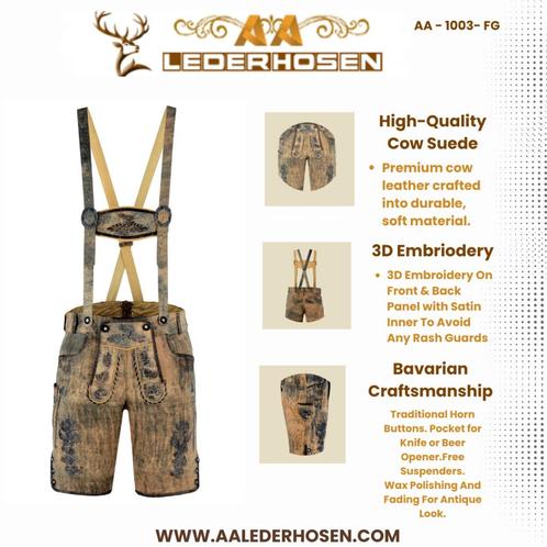 Lederhosen Oktoberfest pour hommes en cuir suédé souple pour, Vêtements | Hommes, Costumes de carnaval & Vêtements de fête, Neuf