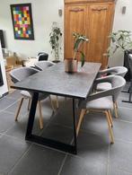 Moderne eettafel natuursteen, Huis en Inrichting, Tafels | Eettafels, Ophalen, Overige materialen, Gebruikt, 50 tot 100 cm