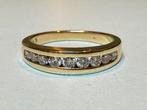 14K gouden ring met 9 natuurlijke diamanten totaal 0.27ct!, Geel, Ophalen of Verzenden, Kleiner dan 17, Met edelsteen