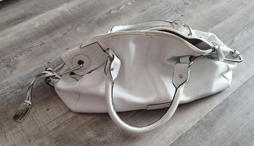 Dames schouder/handtas , leer, Handtassen en Accessoires, Tassen | Damestassen, Zo goed als nieuw, Handtas, Wit, Ophalen of Verzenden