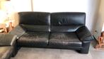 Leren 3- en 2-zit jaren ‘80 (Du Fossé, Brugge), Ophalen, Gebruikt, Leer, Rechte bank