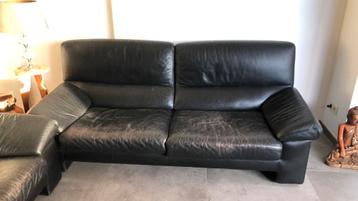 Leren 3- en 2-zit jaren ‘80 (Du Fossé, Brugge) beschikbaar voor biedingen