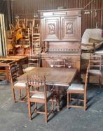 Antieke eetkamer 6 stoelen, Huis en Inrichting, Ophalen of Verzenden, Zo goed als nieuw