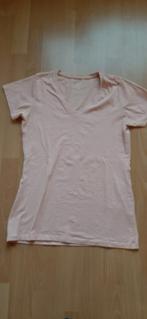 Zalmroze t-shirt maat 38 met v-hals, Ophalen of Verzenden, Gedragen