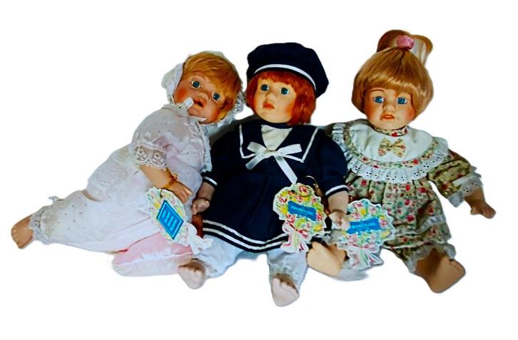 3 poupées en porcelaine Promenade - NEUVES, Collections, Poupées, Neuf, Envoi