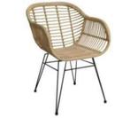 6 naturel rotan stoelen, Huis en Inrichting, Ophalen, Zo goed als nieuw, Zwart, Metaal