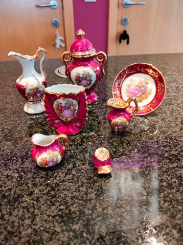 Limoges miniatuur porselein. Setje 6 beschikbaar voor biedingen