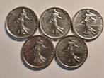 Zilverzaaier 5 x 5 frank (1960), Ophalen of Verzenden, Frankrijk, Losse munt, Zilver