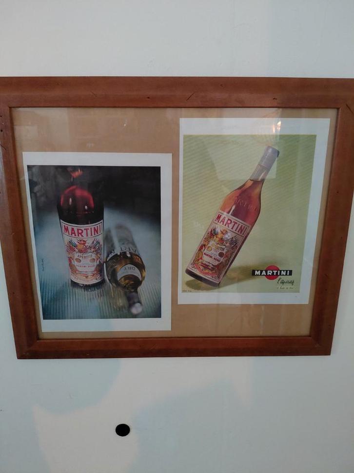 Kader met oude reclame martini, Verzamelen, Merken en Reclamevoorwerpen, Ophalen of Verzenden
