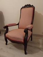 Vintage Voltaire Napoleon III mahoniehouten fauteuil, Antiek en Kunst, Ophalen of Verzenden