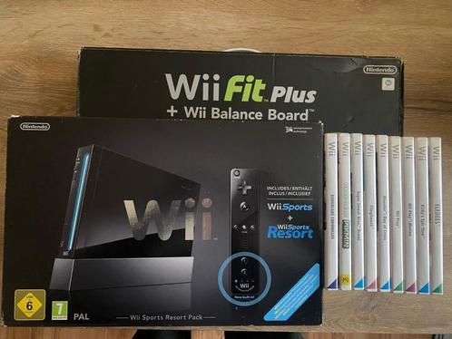 Wii + Wii Fit + Spellen + HDMI adapter, Games en Spelcomputers, Spelcomputers | Nintendo Wii, Met 1 controller, Met games, Met Balance Board