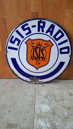 Emaillebord Isis radio, Ophalen of Verzenden, Gebruikt, Reclamebord