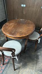 Ronde antieke tafel met 2 stoelen, Ophalen