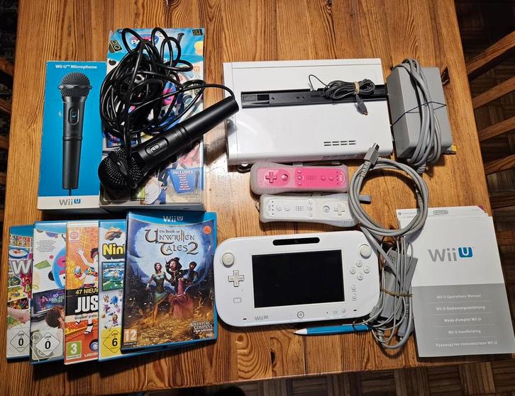 Wii U + spelletjes,controlers,…, Games en Spelcomputers, Spelcomputers | Nintendo Wii U, Gebruikt, Met 2 controllers, Met games