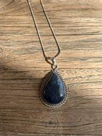 Ketting Zilver Lapis Lazuli (925), Handtassen en Accessoires, Nieuw, Blauw, Zilver, Verzenden