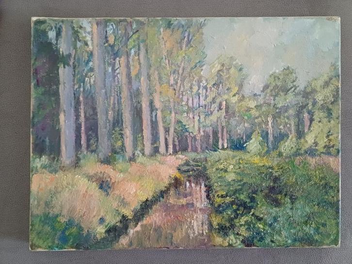 SCHILDERIJ M.VAN DEN BEMPT "Wijnegems beekje", Antiek en Kunst, Kunst | Schilderijen | Klassiek, Ophalen of Verzenden