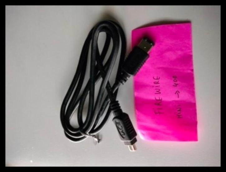 Firewire (kabel voor geluidskaart, video of harde schijf), Computers en Software, Harde schijven, Gebruikt, Laptop, Extern, Firewire