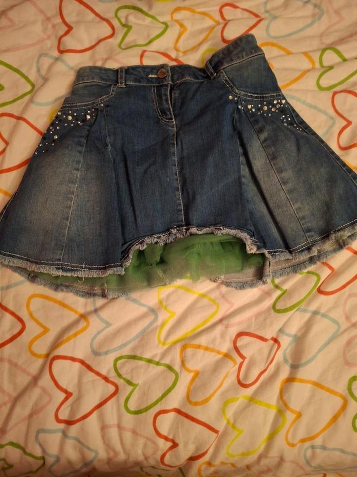 jeans rok groene petticoat Miss Grant maat 140, Kinderen en Baby's, Kinderkleding | Maat 140, Zo goed als nieuw, Meisje, Jurk of Rok