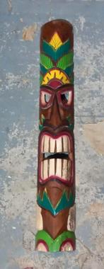Tiki masque en bois d albesia 100 cm coloré, Enlèvement ou Envoi
